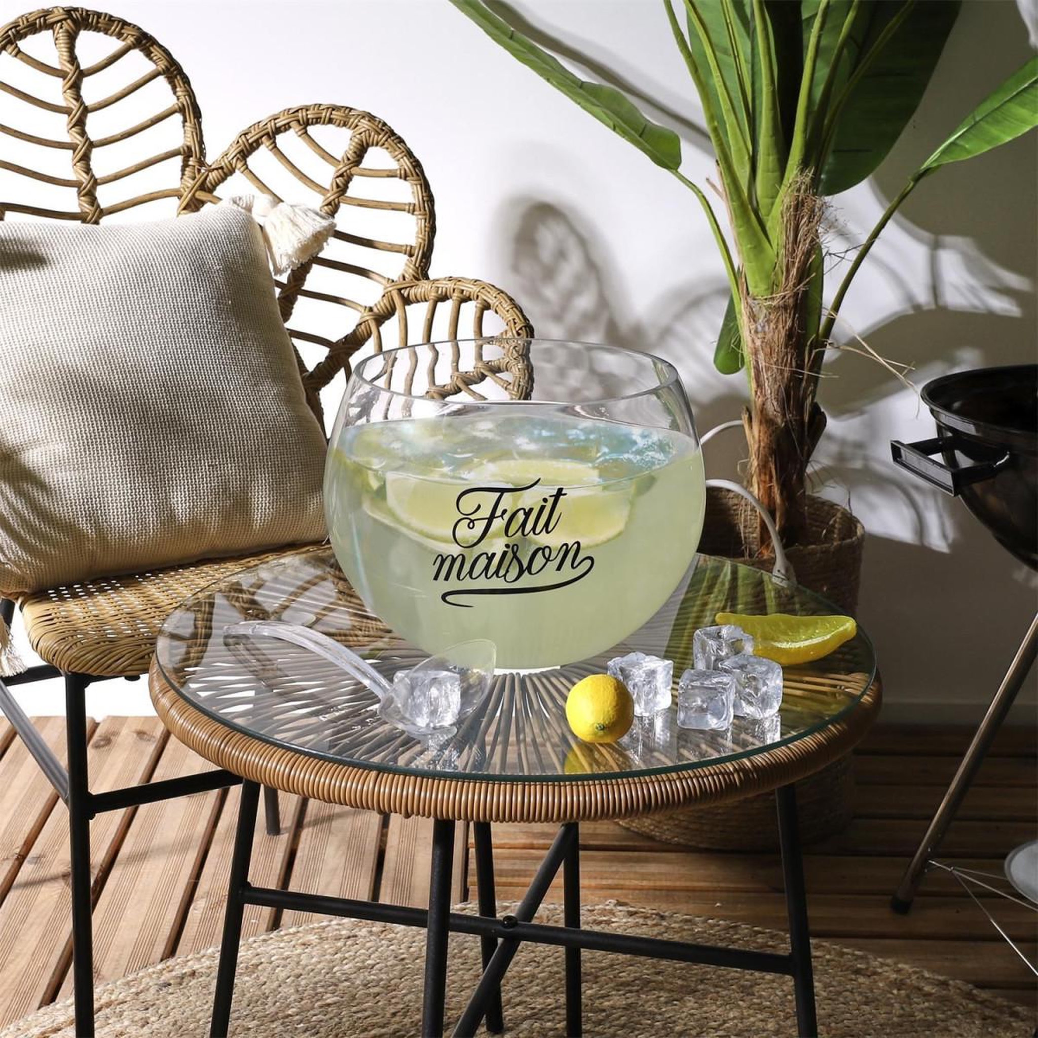 Voir la diapositive 5 : The Home Deco Factory Saladier cocktail & louche  fait maison  6l transparent