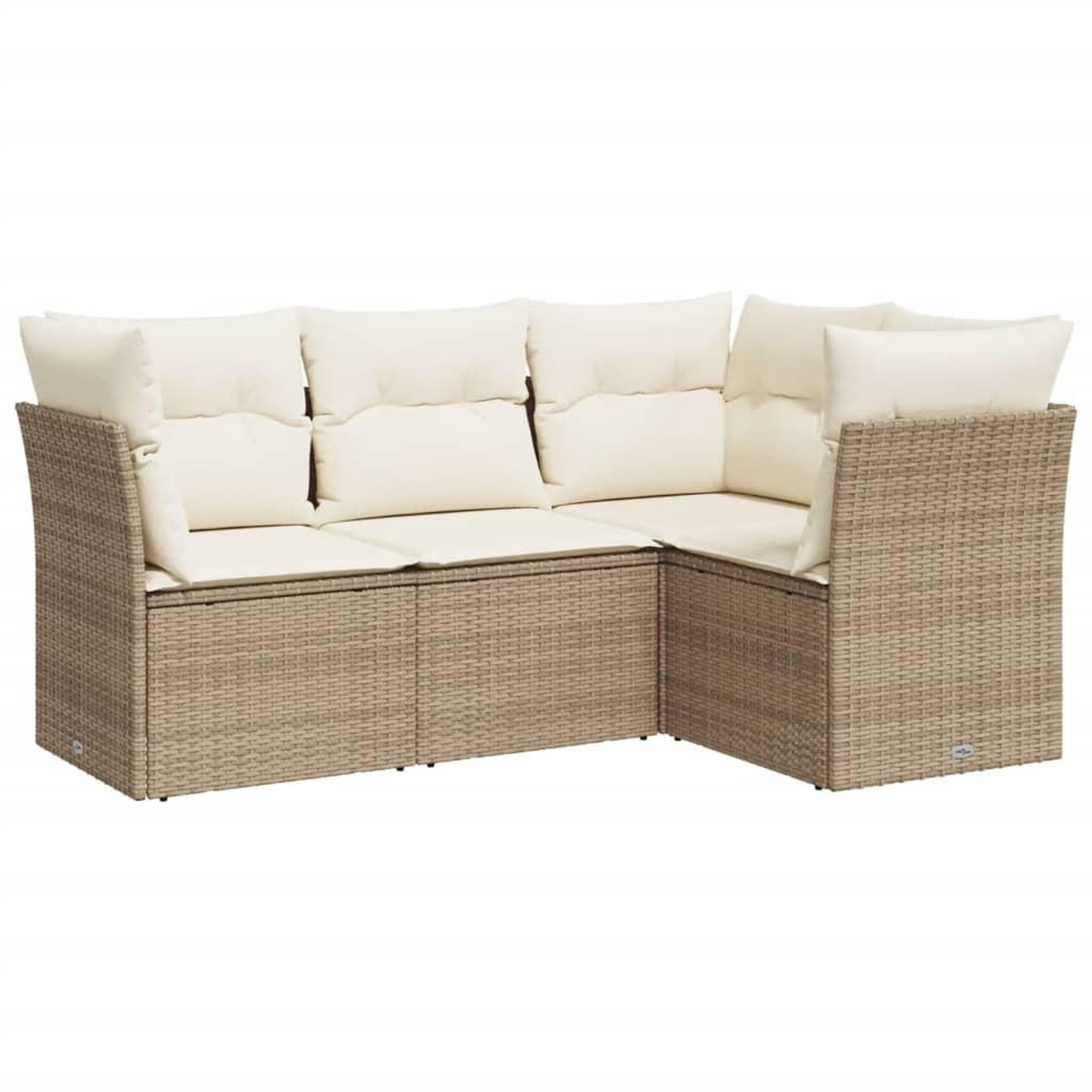 Voir la diapositive 2 : VIDAXL Salon de jardin avec coussins 4 pcs beige resine tressee