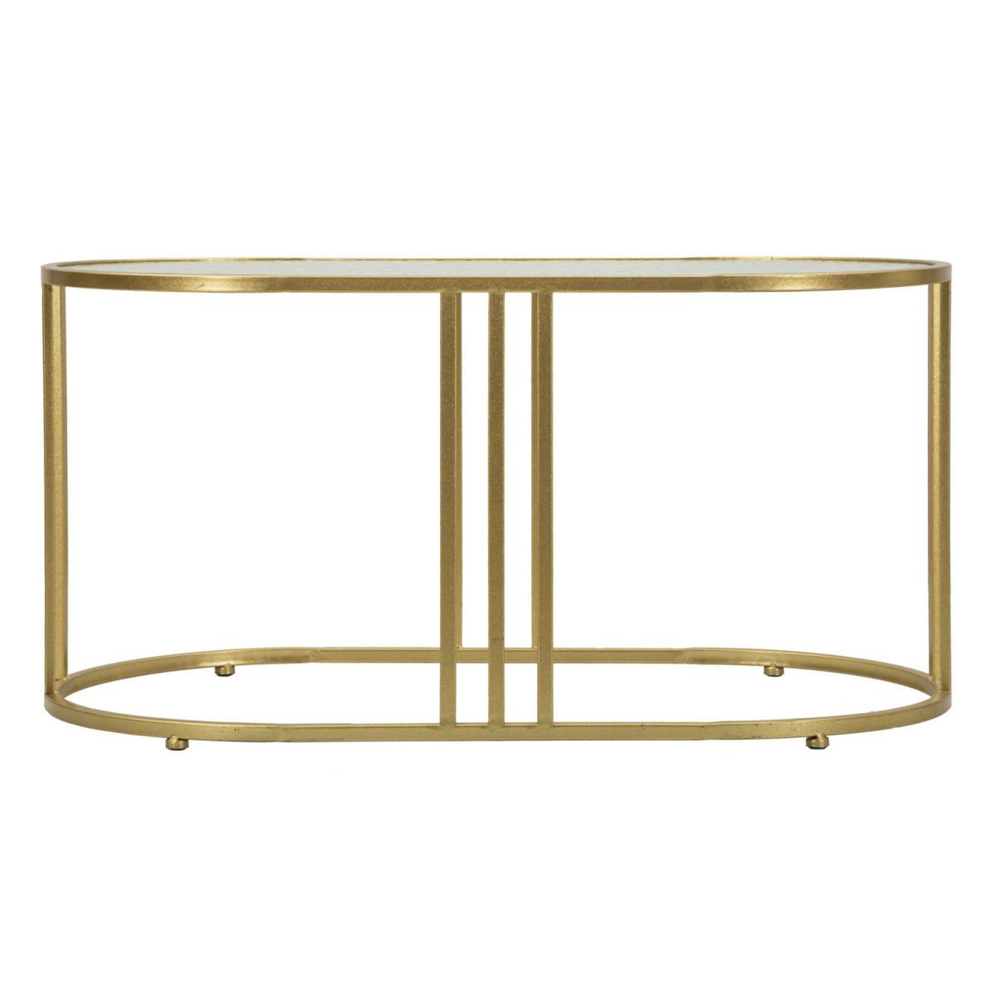 Voir la diapositive 2 : Paris Prix Table basse ovale  antalia  90cm transparent & or
