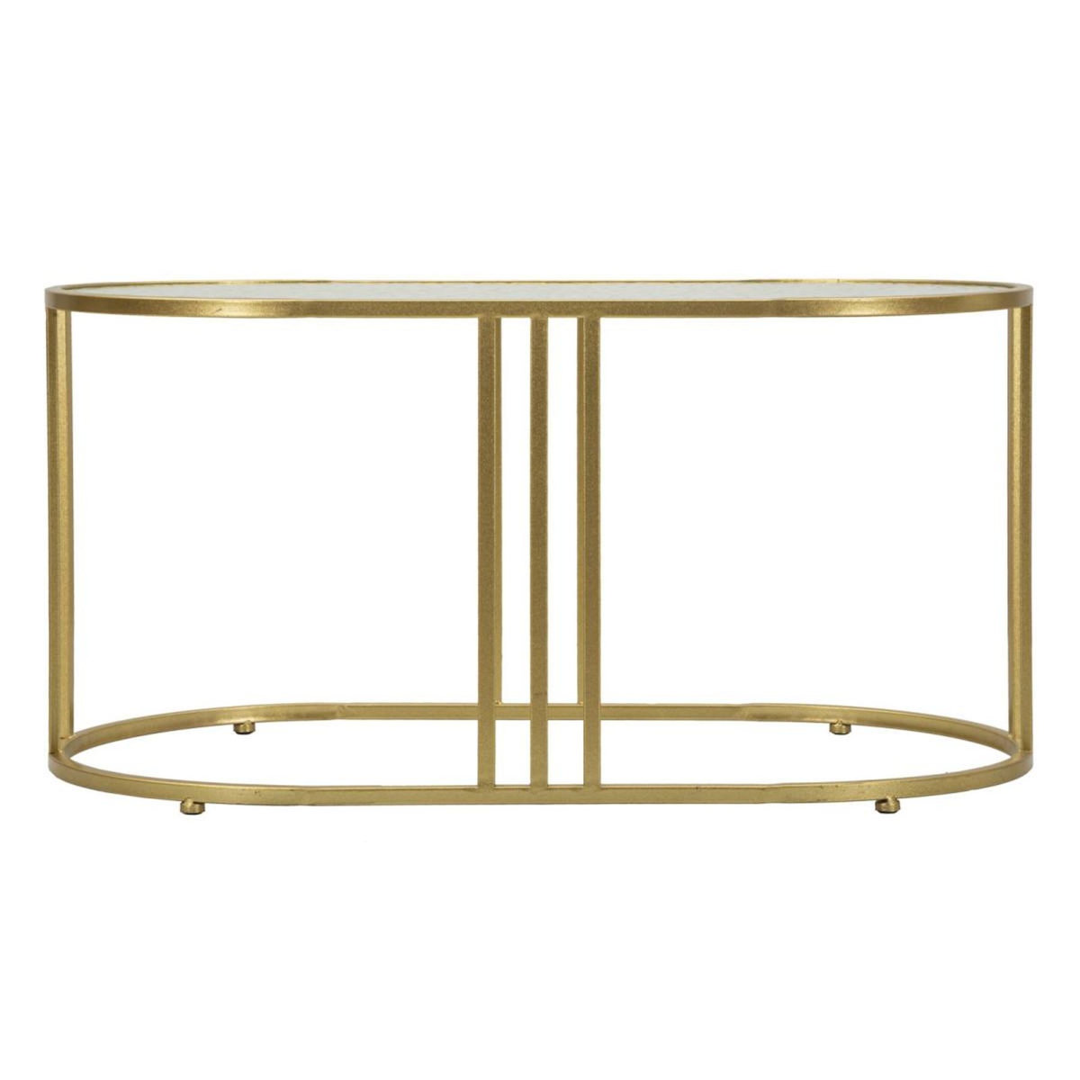 Paris Prix Table Basse Ovale  Antalia  90cm Transparent & Or