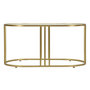 Voir la diapositive 2 : Paris Prix Table Basse Ovale  Antalia  90cm Transparent & Or