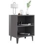 Voir la diapositive 3 : VIDAXL Table de chevet avec pieds en metal gris brillant 40x30x50 cm