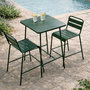 Voir la diapositive 5 : CONCEPT USINE Ensemble table de bar et 2 chaises hautes d'extérieur vert BERGAME