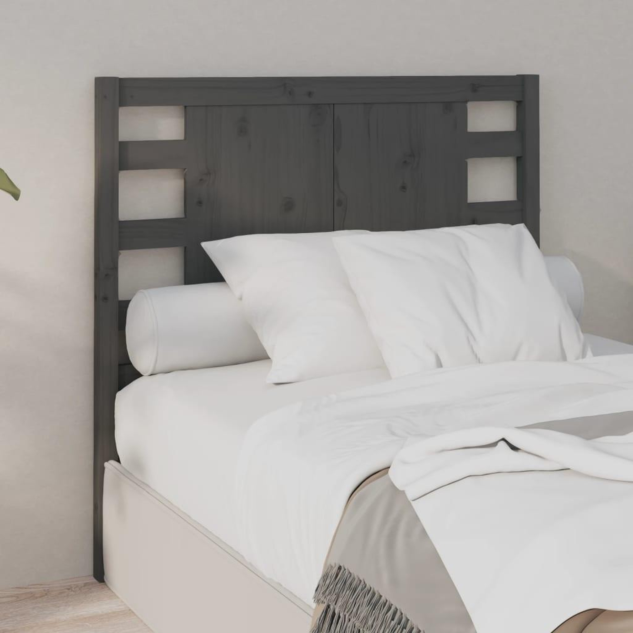 Voir la diapositive 1 : VIDAXL Tete de lit Gris 96x4x100 cm Bois massif de pin