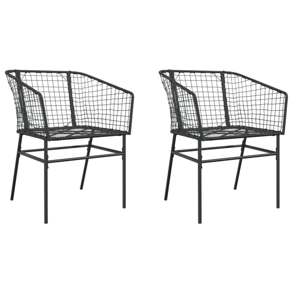 VIDAXL Chaises de jardin lot de 2 Noir Resine tressee