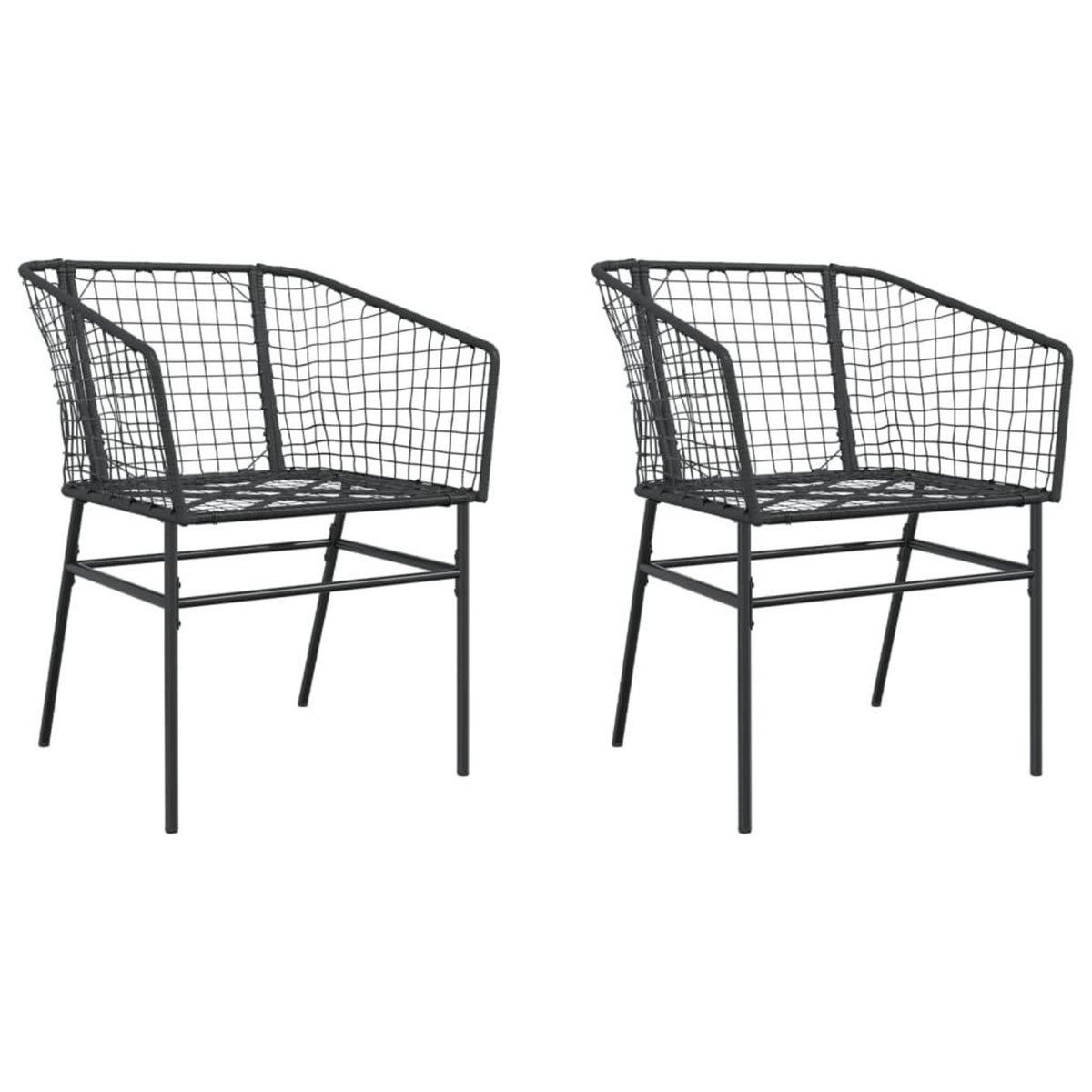 VIDAXL Chaises de jardin lot de 2 Noir Resine tressee