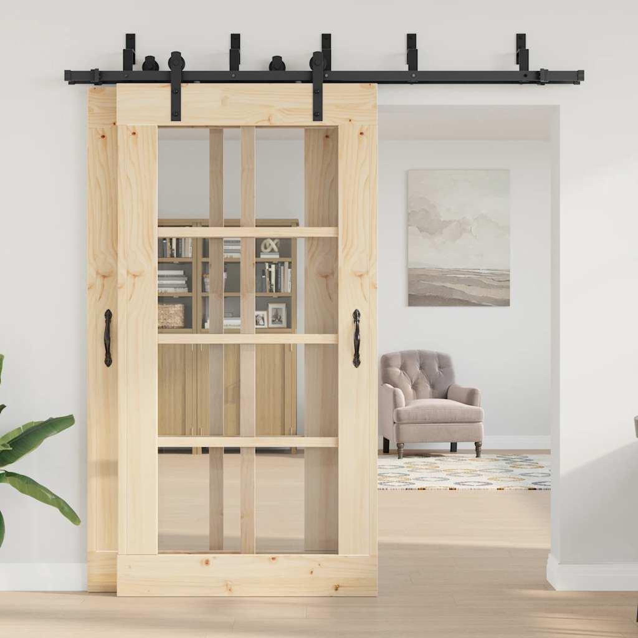 Voir la diapositive 3 : VIDAXL Kit de quincaillerie de porte coulissante 213,5 cm acier noir