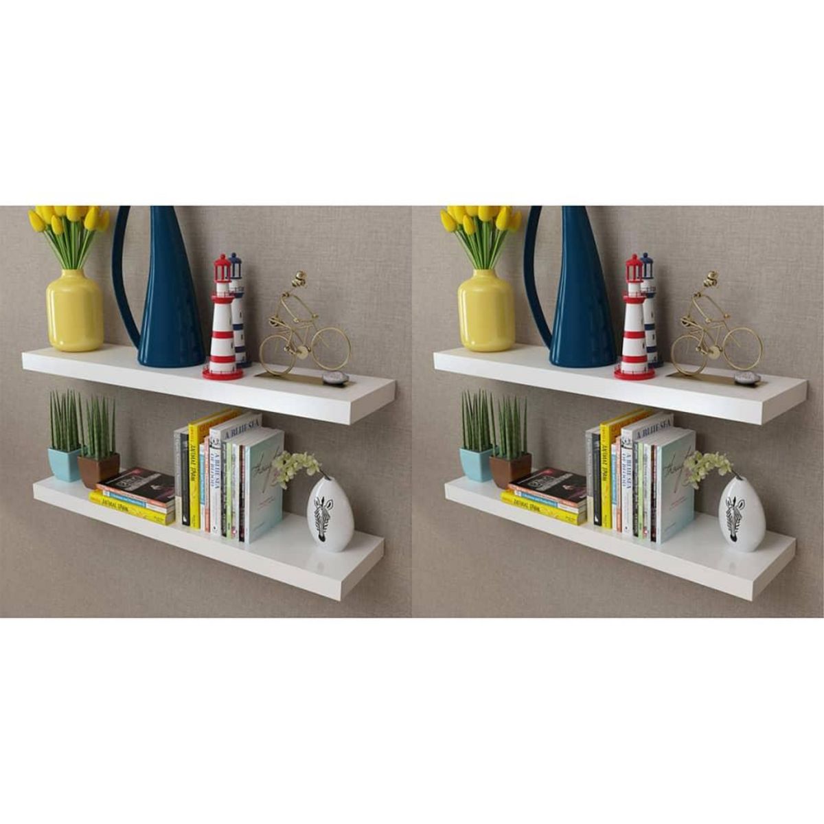 VIDAXL Etageres murales 4 pcs Blanc 80 cm