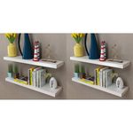 VIDAXL Etageres murales 4 pcs Blanc 80 cm