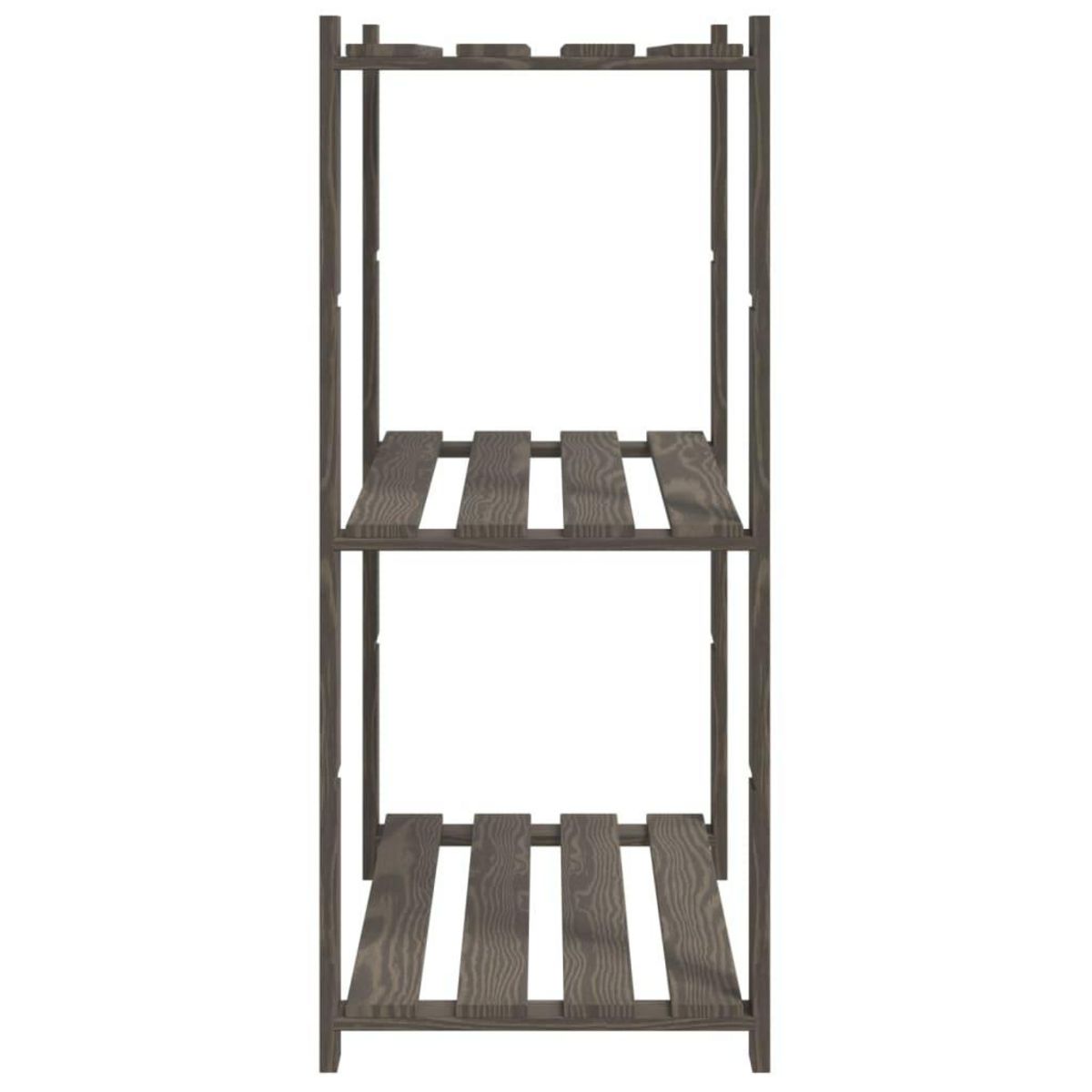VIDAXL Support de rangement a 3 niveaux gris 80x38x90 cm bois de pin