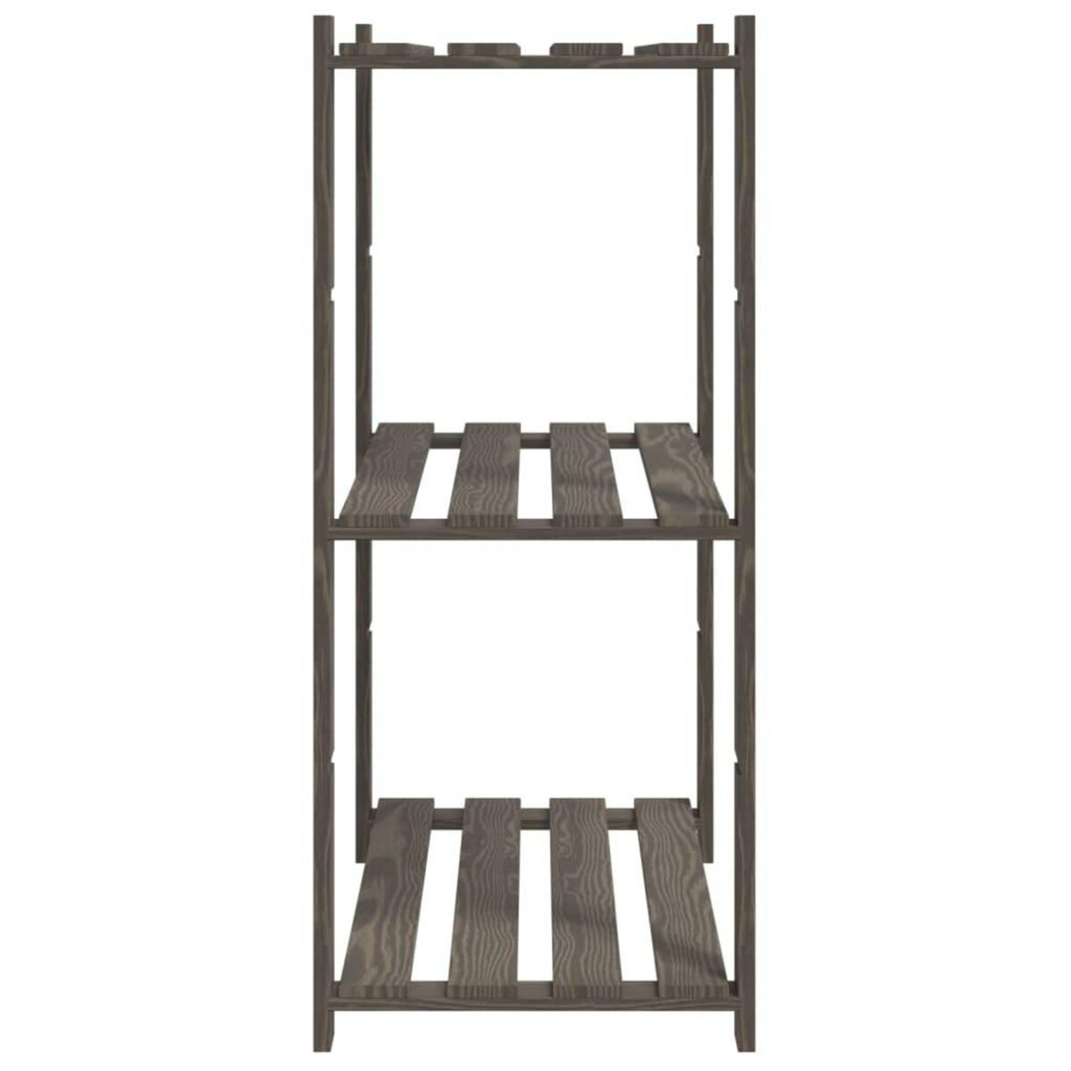 VIDAXL Support de rangement a 3 niveaux gris 80x38x90 cm bois de pin