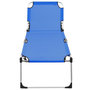 Voir la diapositive 3 : VIDAXL Chaise longue pliable extra haute pour seniors Bleu Aluminium