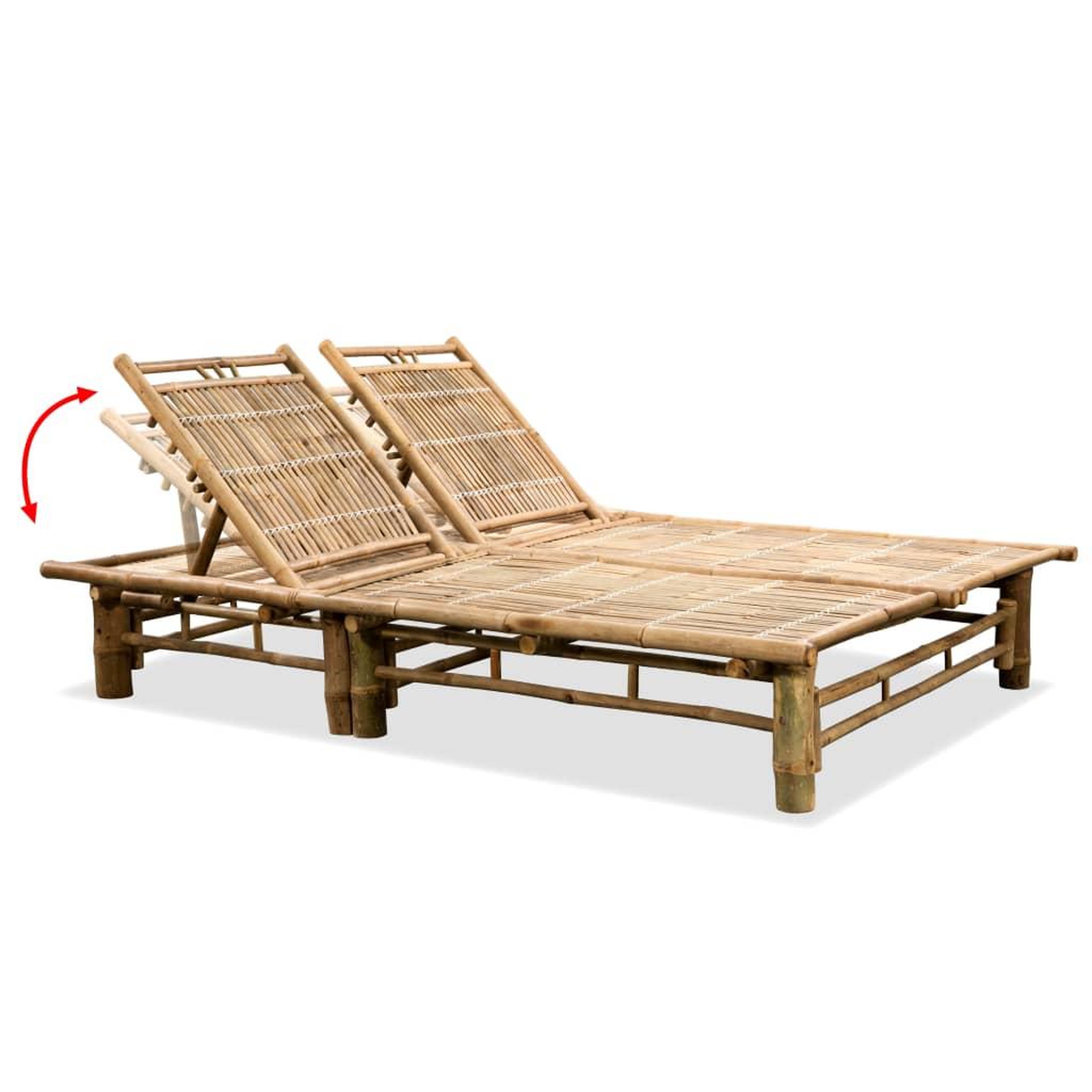 Voir la diapositive 4 : VIDAXL Chaise longue pour 2 personnes bambou