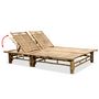 Voir la diapositive 4 : VIDAXL Chaise longue pour 2 personnes Bambou