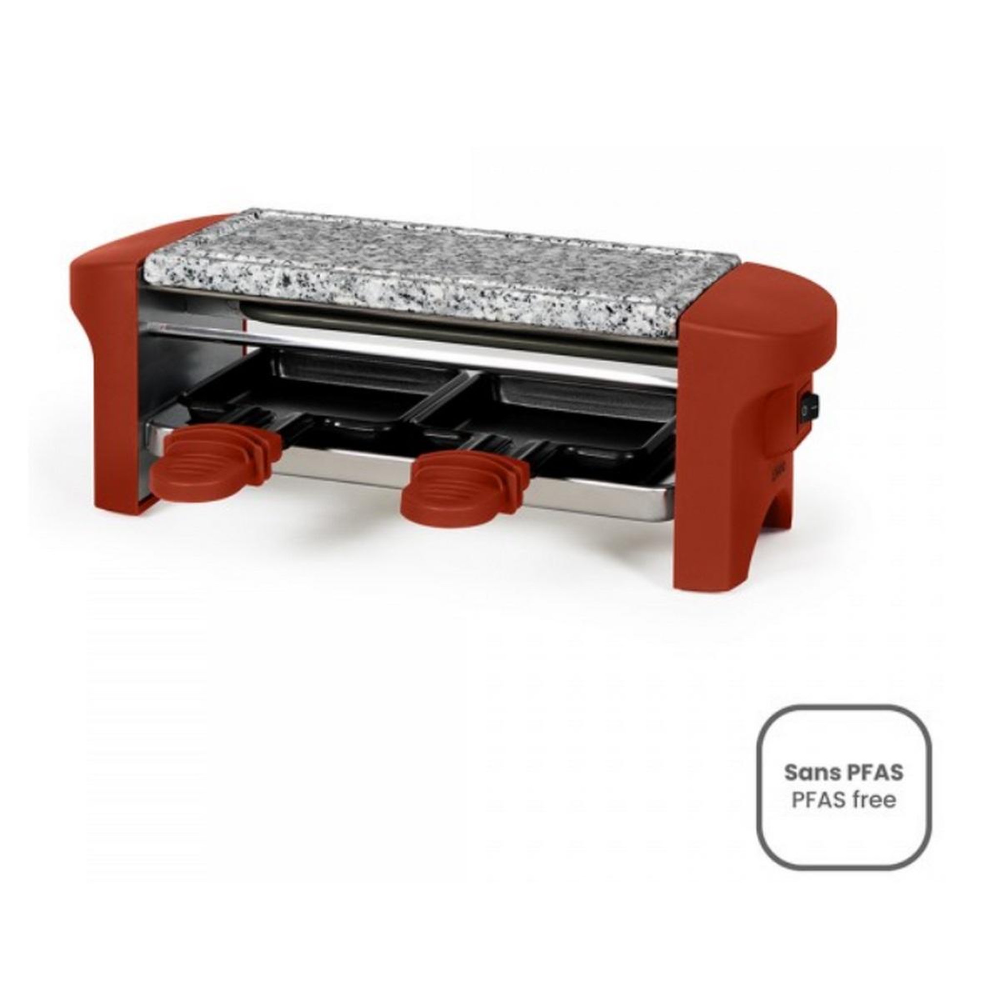 Voir la diapositive 2 : LIVOO Appareil à raclette 2 personnes 350w rouge - DOC156RO