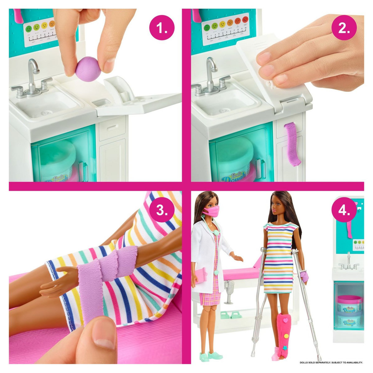 BARBIE  Coffret clinique de Barbie + poupée Barbie