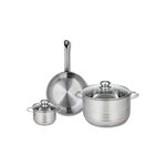 ELO Ensemble de 1 Poêle de cuisson 24 cm et 2 faitouts 12 et 24 cm Elo Profi Brillant