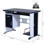 Voir la diapositive 3 : HOMCOM Bureau informatique design en mdf 100 L x 52 I x 75H cm noir et blanc