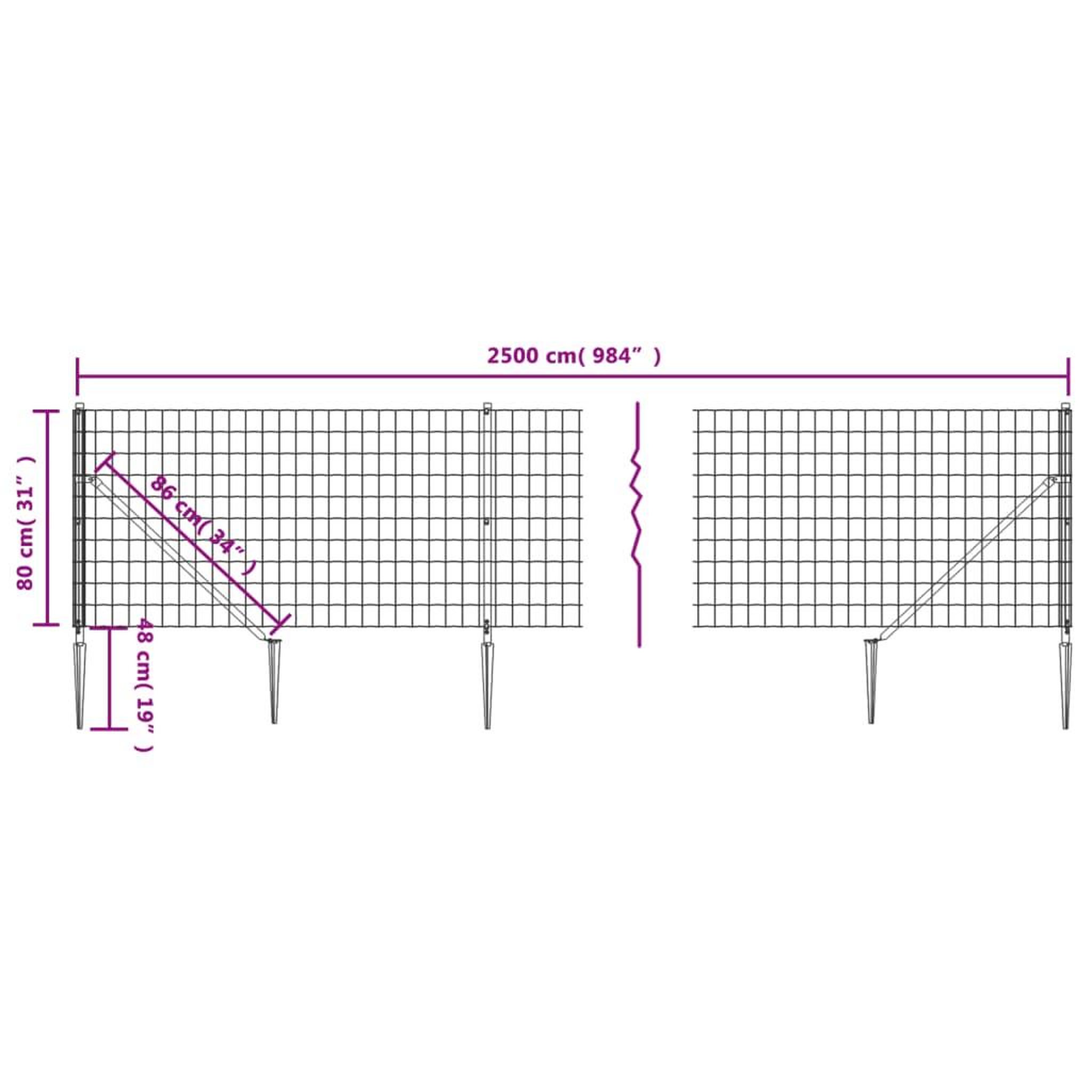 Voir la diapositive 6 : VIDAXL Cloture en treillis metallique et ancrage anthracite 0,8x25 m