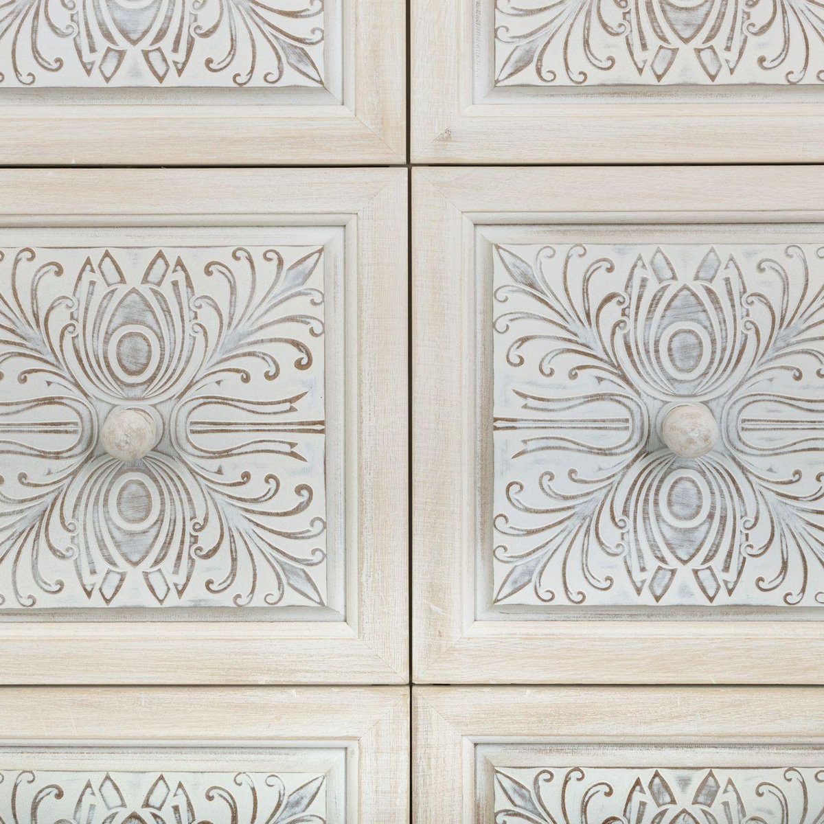 ATMOSPHERA Commode ethnique Hina - L. 64 x H. 94 cm - Gris