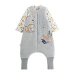 Petit Béguin Turbulette d'hiver en velours avec pieds retroussables et manches amovibles Petit Loup. Coloris disponibles : Gris