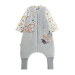 Petit Béguin Turbulette d'hiver en velours avec pieds retroussables et manches amovibles Petit Loup. Coloris disponibles : Gris