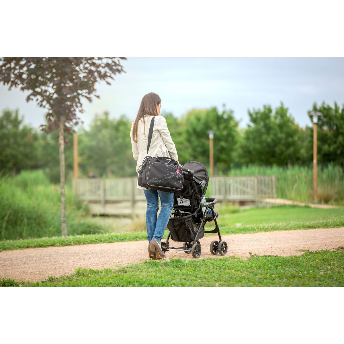 BADABULLE Sac à langer Vintage - Noir/rouge