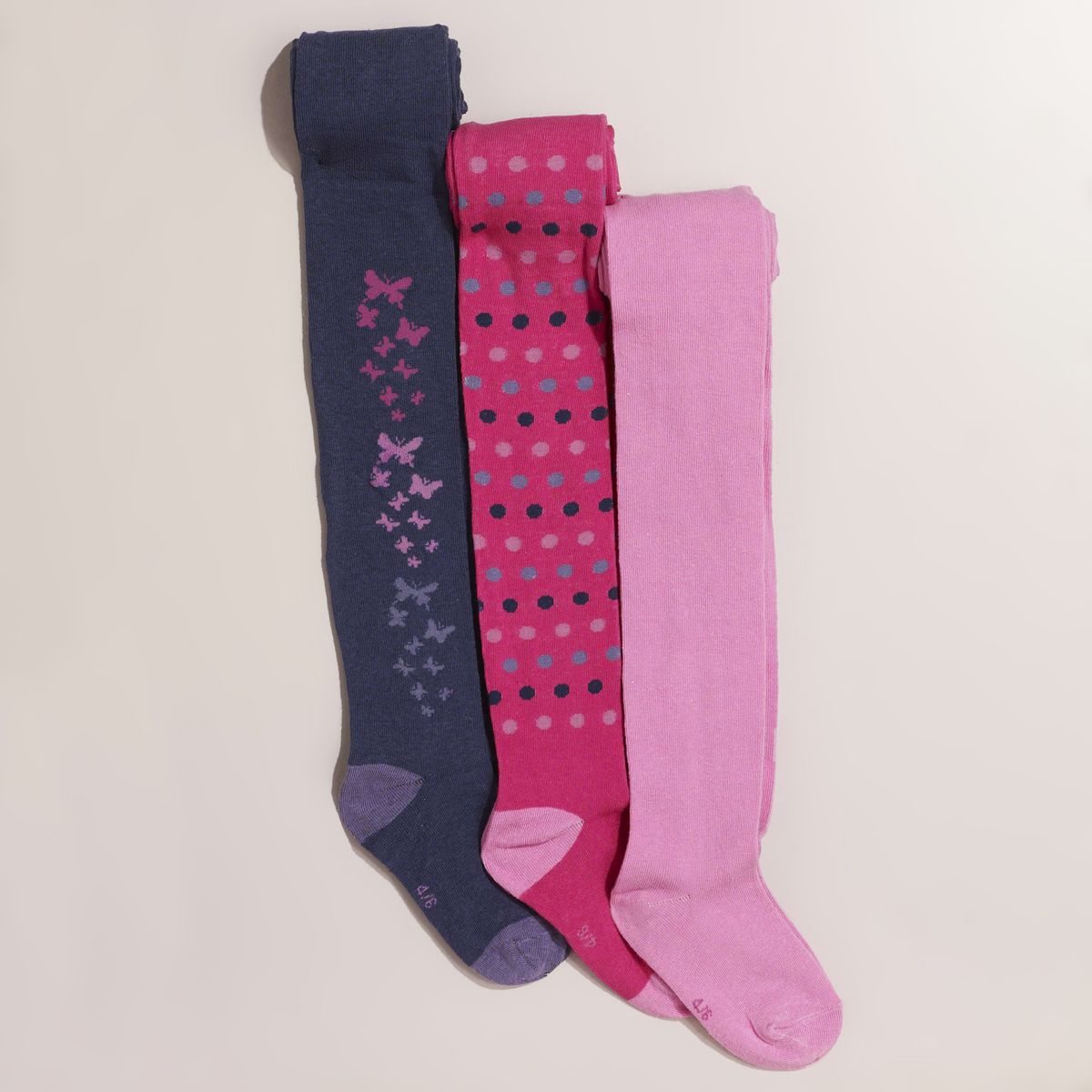 Lot de 3 paires de collants (Fantaisies et Uni)