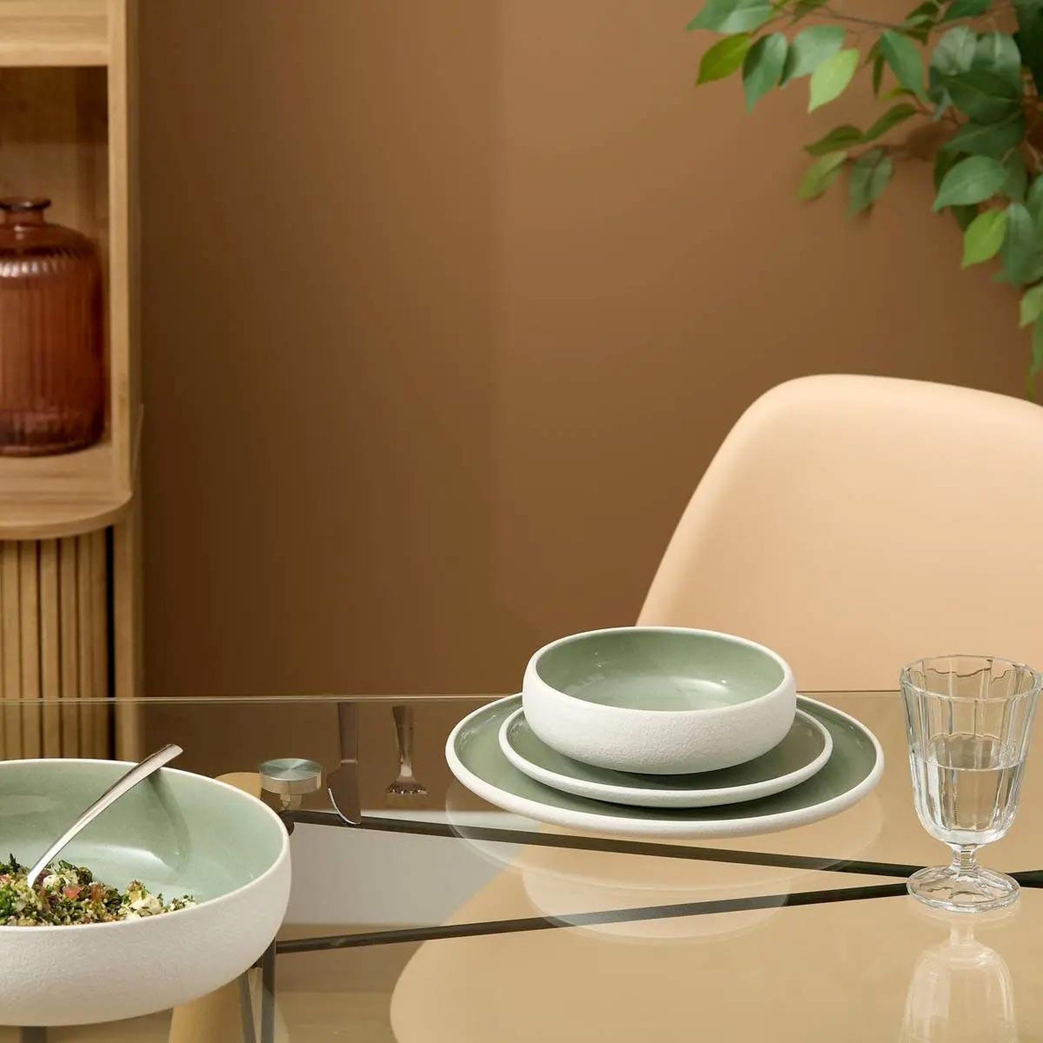 Voir la diapositive 3 : SECRET DE GOURMET Lot de 6 assiettes à dessert  chiara  20cm vert