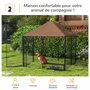 Voir la diapositive 4 : PAWHUT Chenil extérieur pour chiens en métal et tissu oxford avec support gamelle et toit résistant aux intempéries espace spacieux 141L x 141l x 151H cm noir
