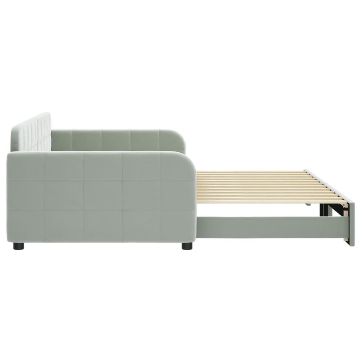 VIDAXL Lit de jour avec gigogne sans matelas gris clair 100x200 cm