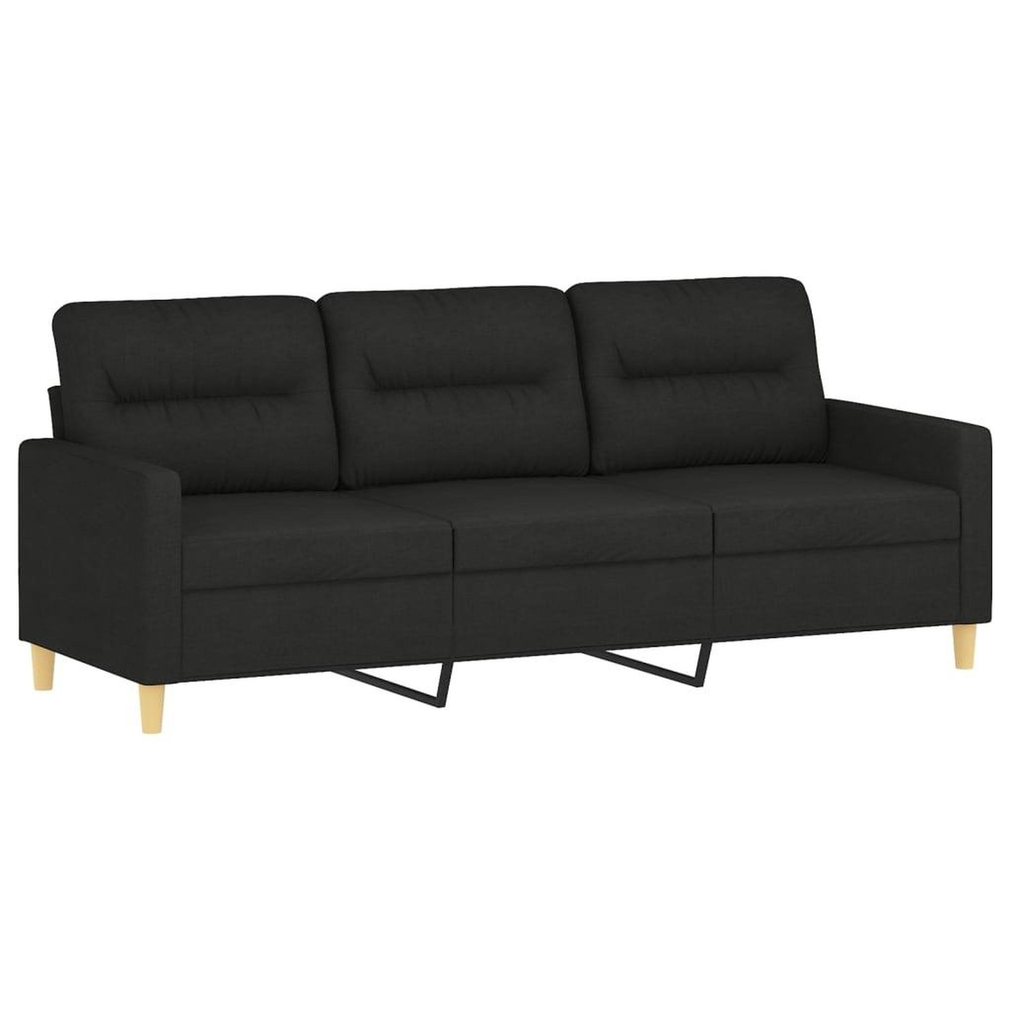 Voir la diapositive 5 : VIDAXL Ensemble de canapes 3 pcs avec coussins noir tissu