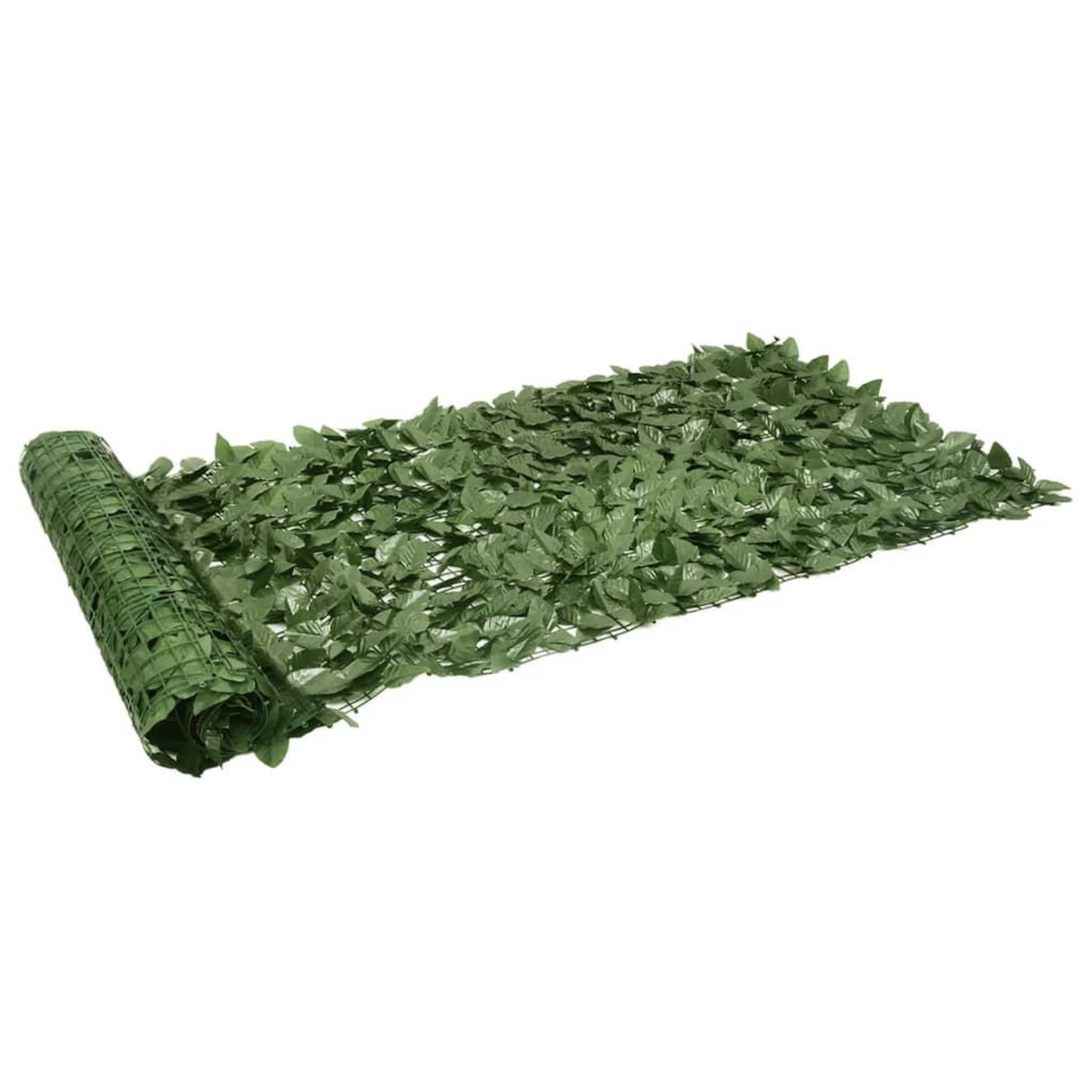 VIDAXL Ecran de balcon avec feuilles vert fonce 200x100 cm