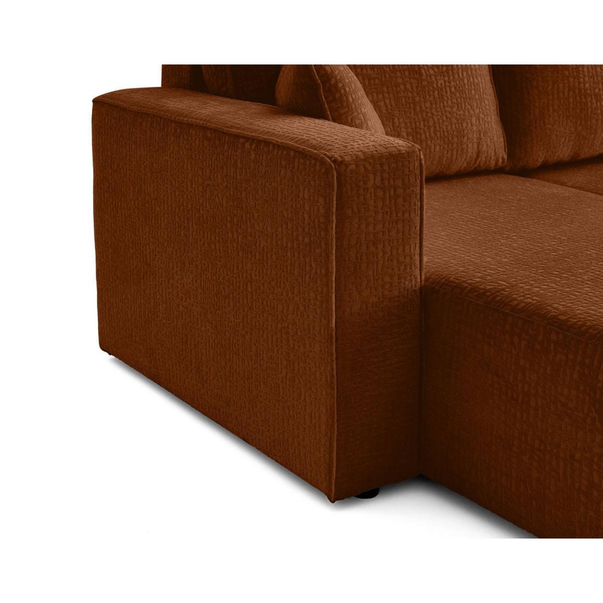 BEST MOBILIER Topaze - canapé panoramique en u - 7 places - convertible avec coffre - en tissu velours relief