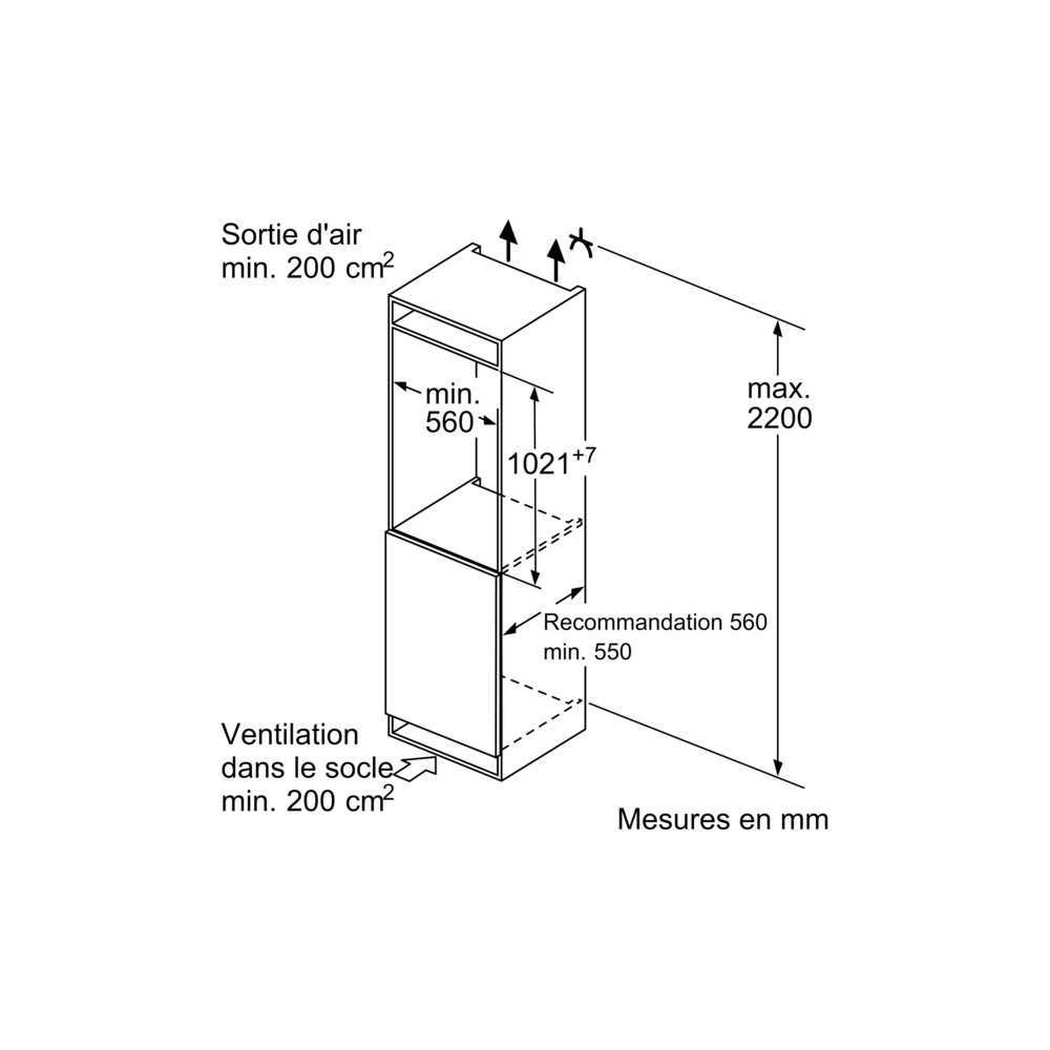 Voir la diapositive 6 : Siemens Réfrigérateur 1 porte intégrable à pantographe 147l - ki32lvfe0