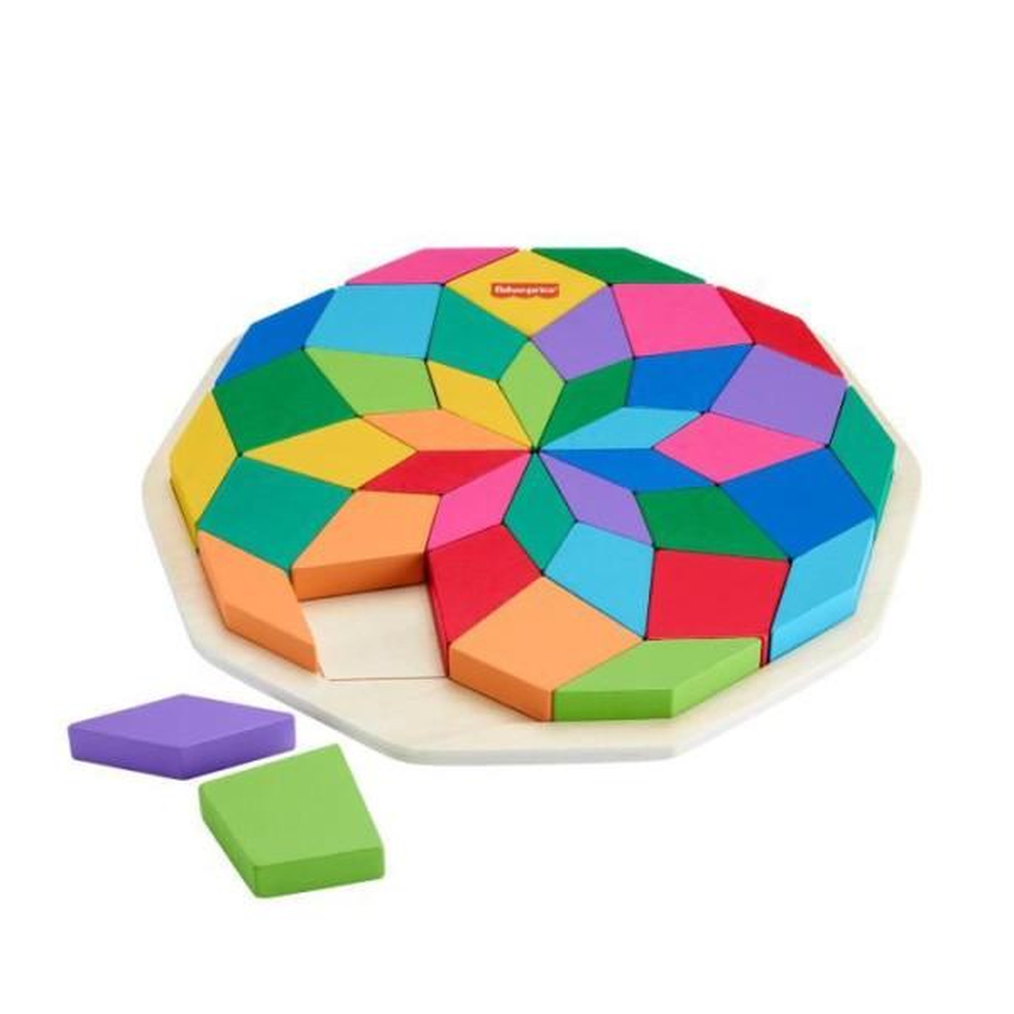 Voir la diapositive 4 : FISHER PRICE Fisher-Price-Puzzle Mandala en Bois-Puzzle 40 pieces motif géométrique HXT94