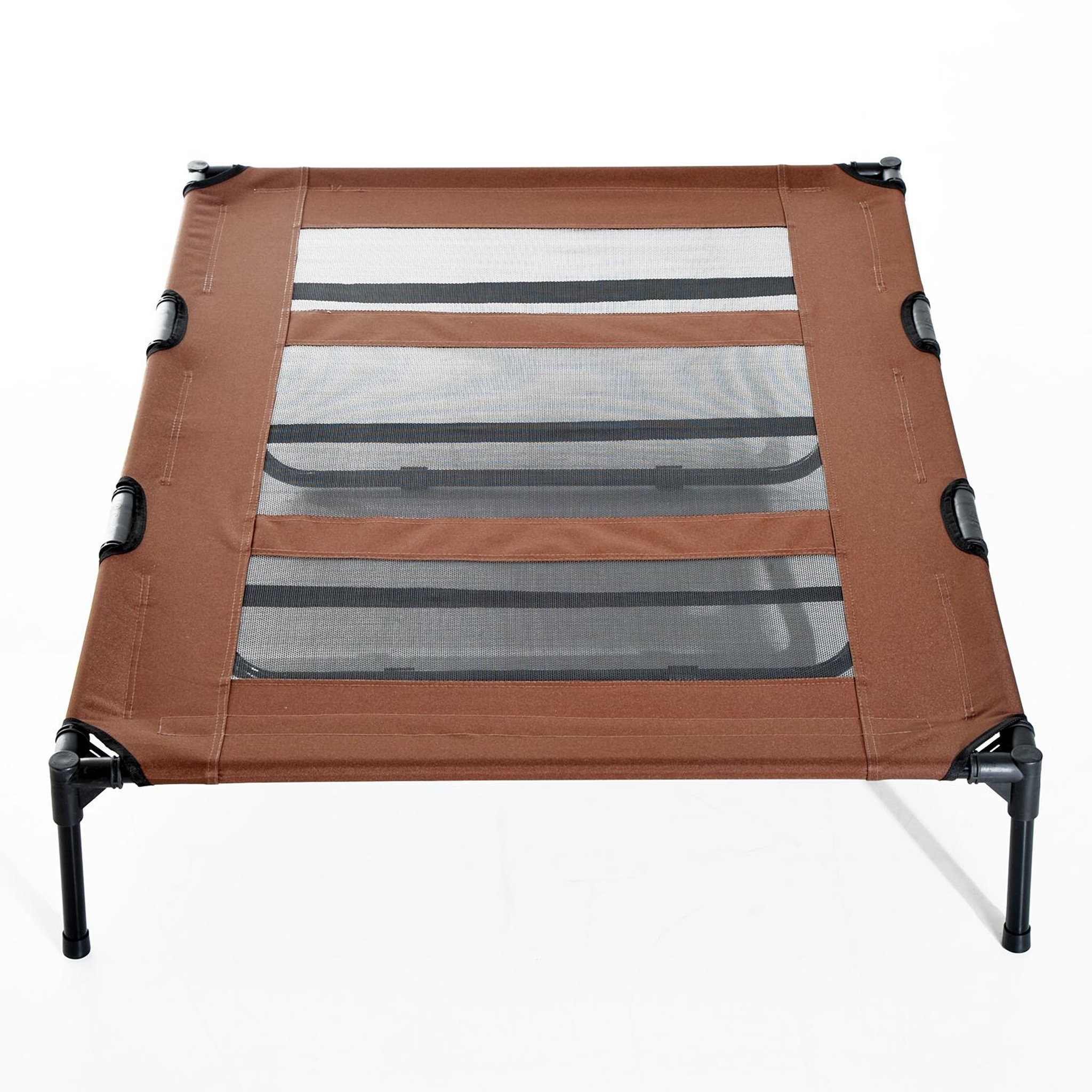 Voir la diapositive 4 : PAWHUT Lit sur pieds xxl pour chien chat lit de camp animal lit surélevé oxford textilène micro-perforé dim. 122l x 92l x 23h cm marron clair