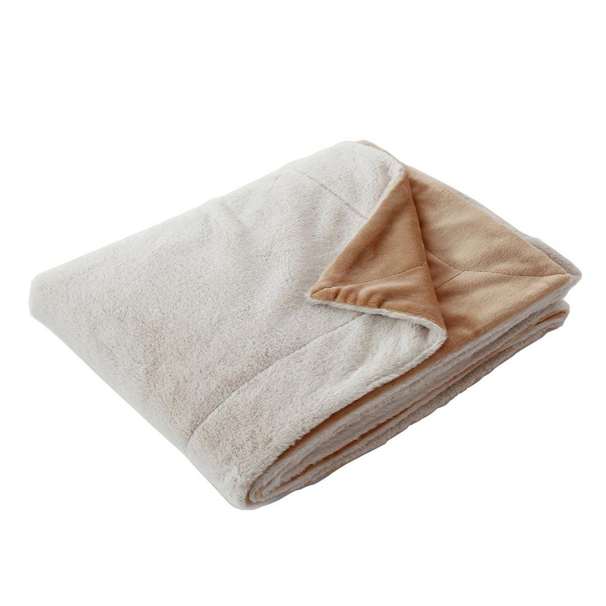 ENJOY HOME Plaid imitation fourrure  rabbit  125x150cm beige