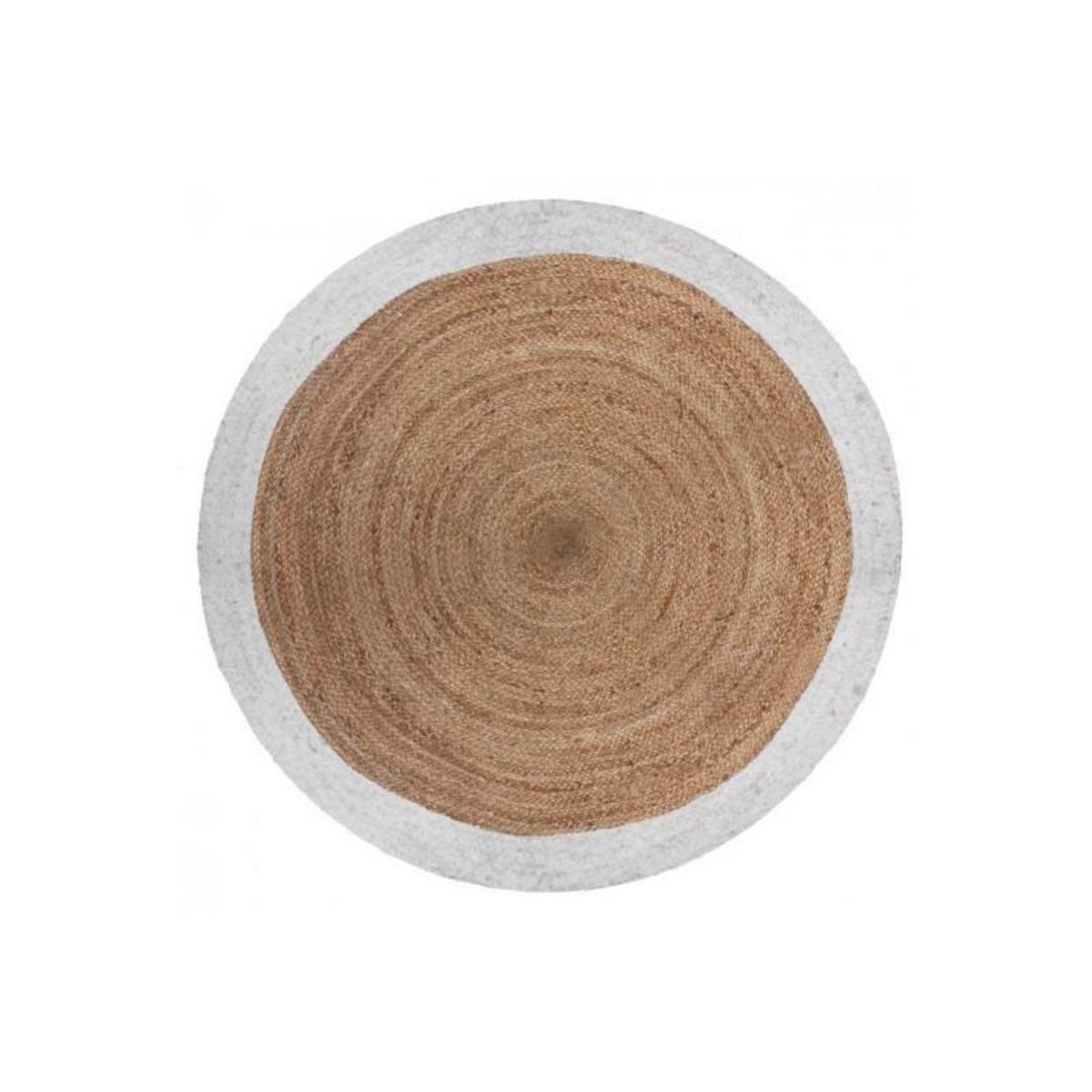 ATMOSPHERA Tapis rond jute bord noir ou blanc diamètre 120 cm Atmosphera -  - Tapis rond 120 cm -  -