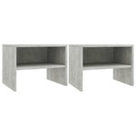 VIDAXL Tables de chevet 2 pcs Gris béton 40x30x30 cm Bois ingénierie