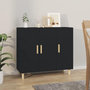 Voir la diapositive 1 : VIDAXL Buffet noir 90x34x80 cm bois d'ingenierie