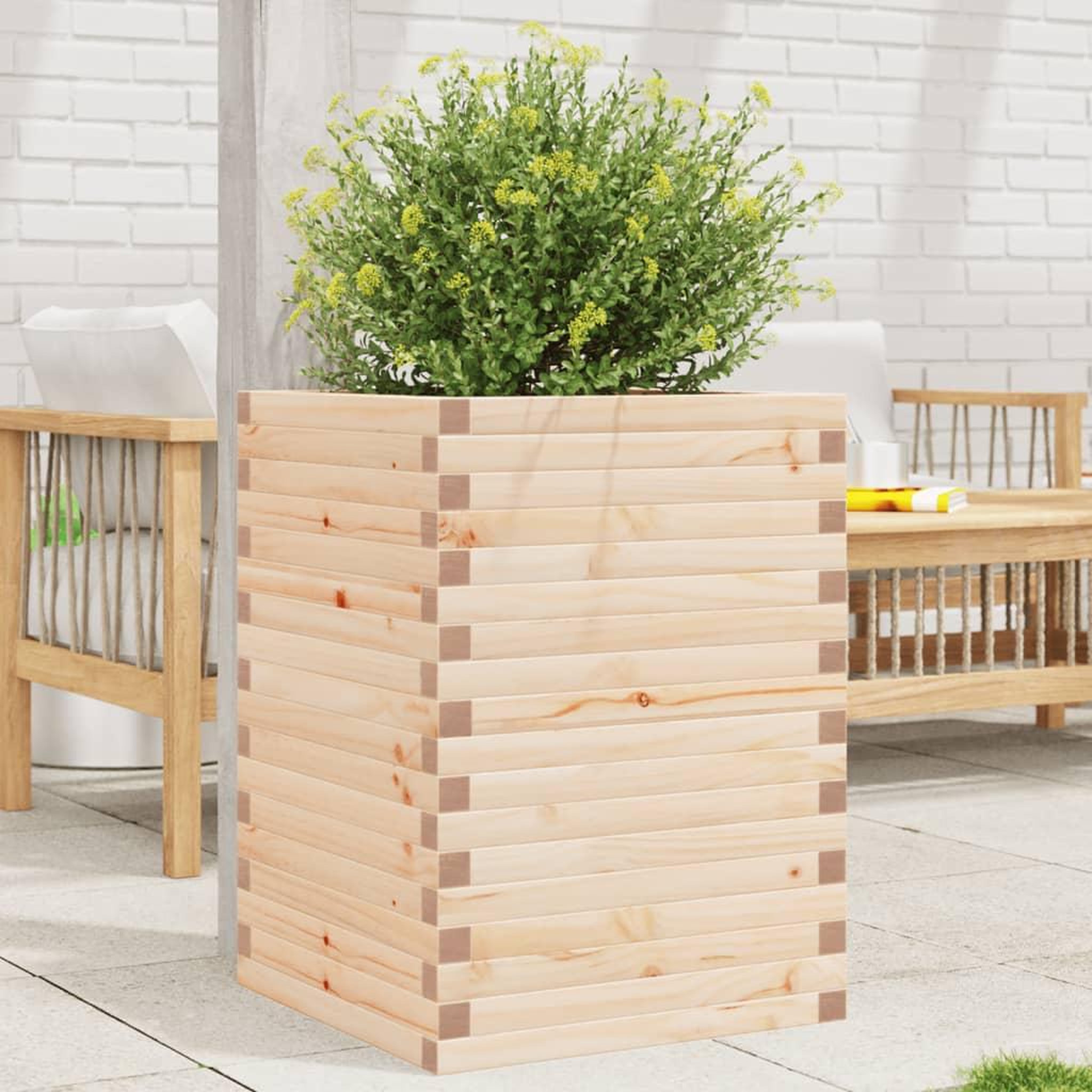 VIDAXL Jardiniere 50x50x68,5 cm bois de pin massif