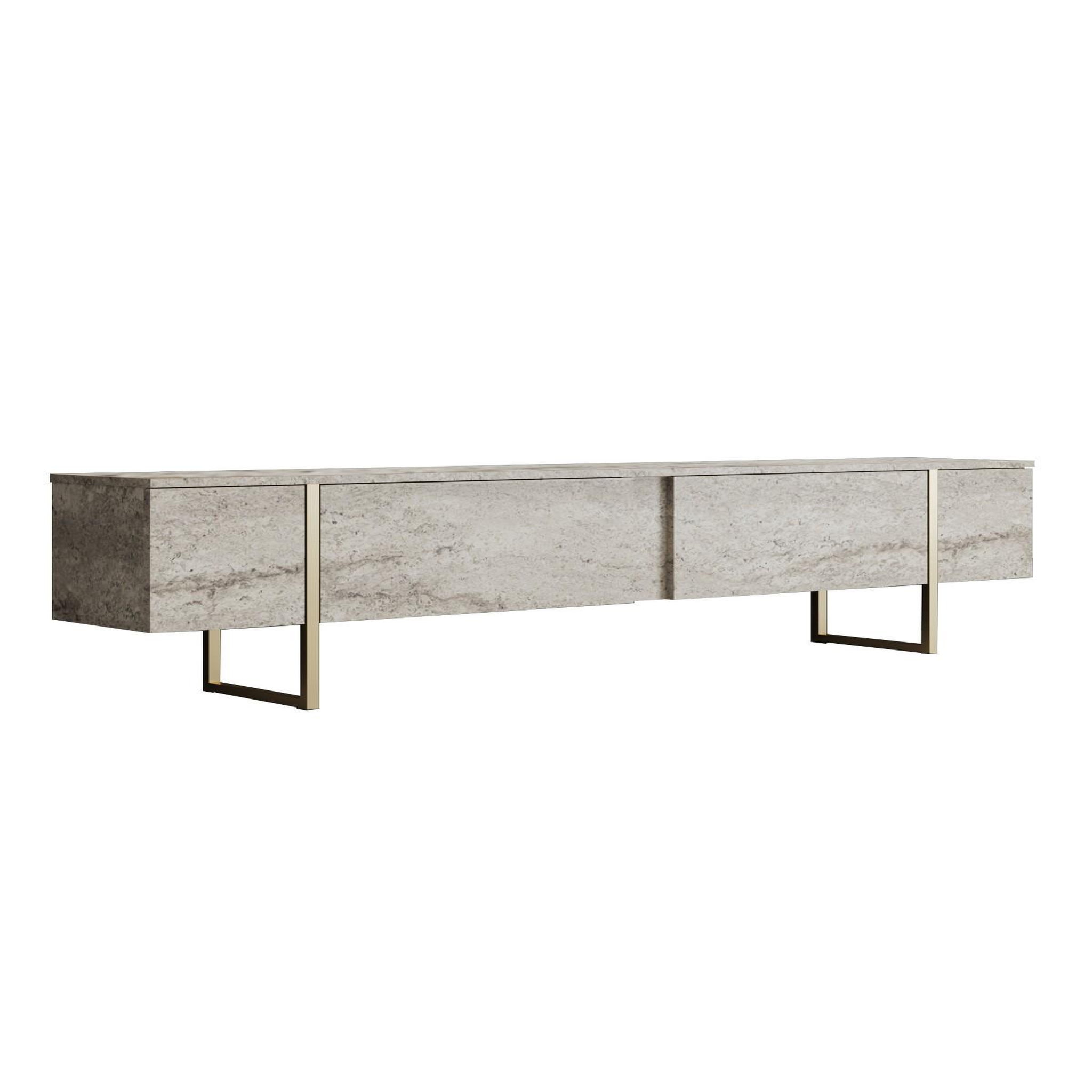 Habitat et Jardin Meuble tv en bois  luxe  - 180 x 30 x 50 cm - travertinor