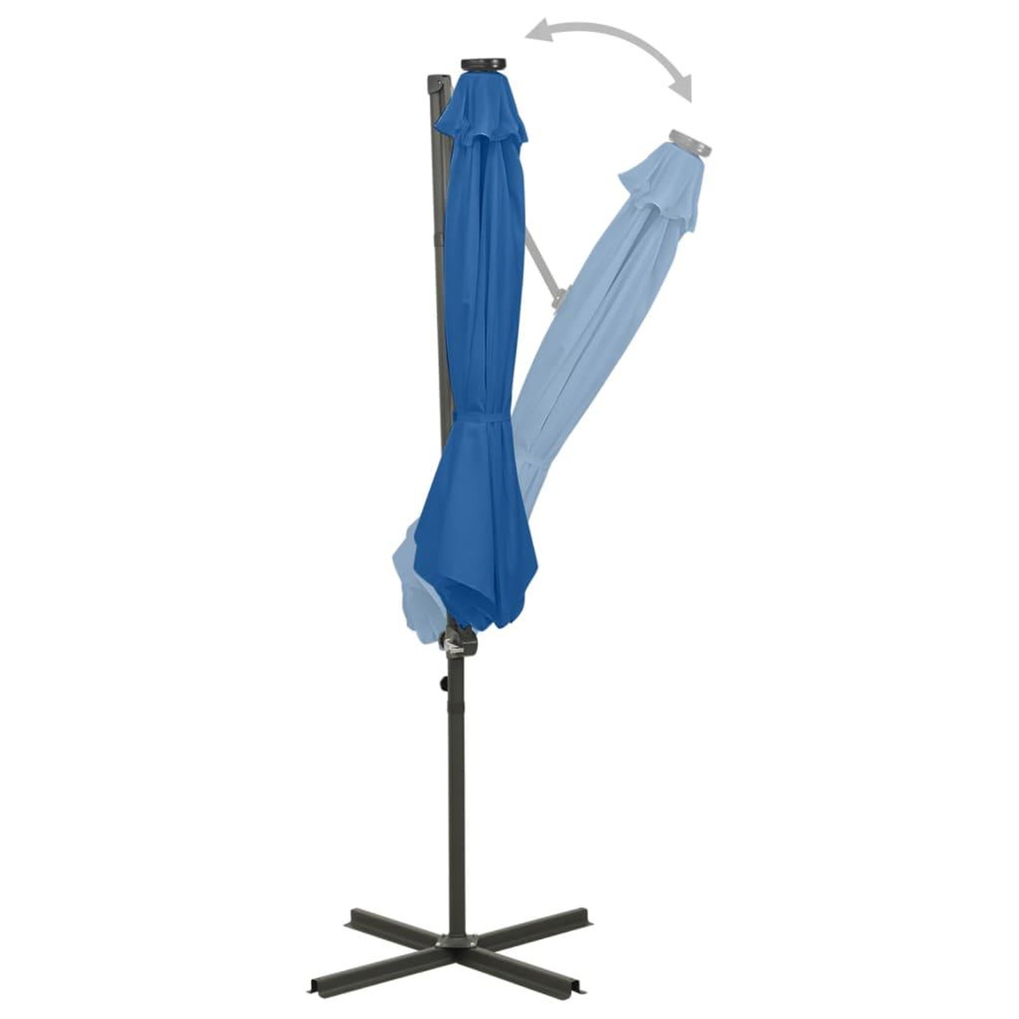 Voir la diapositive 3 : VIDAXL Parasol de jardin en porte-a-faux et mat et lumieres LED