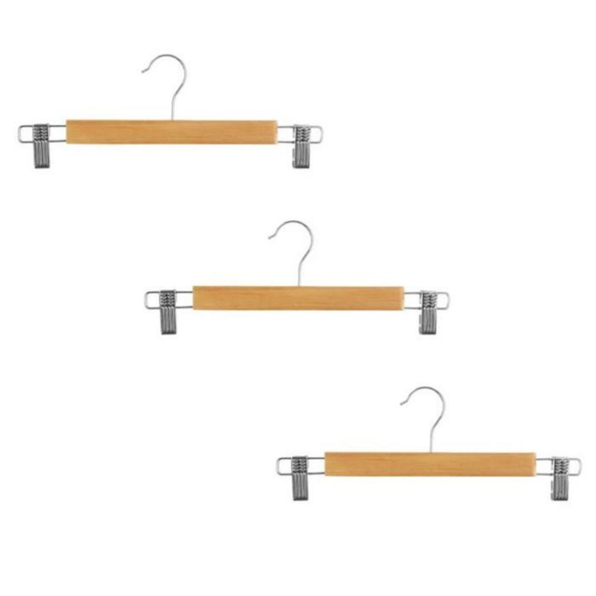 FIVE Lot de 3 Cintres à Pince en Métal 33cm Naturel