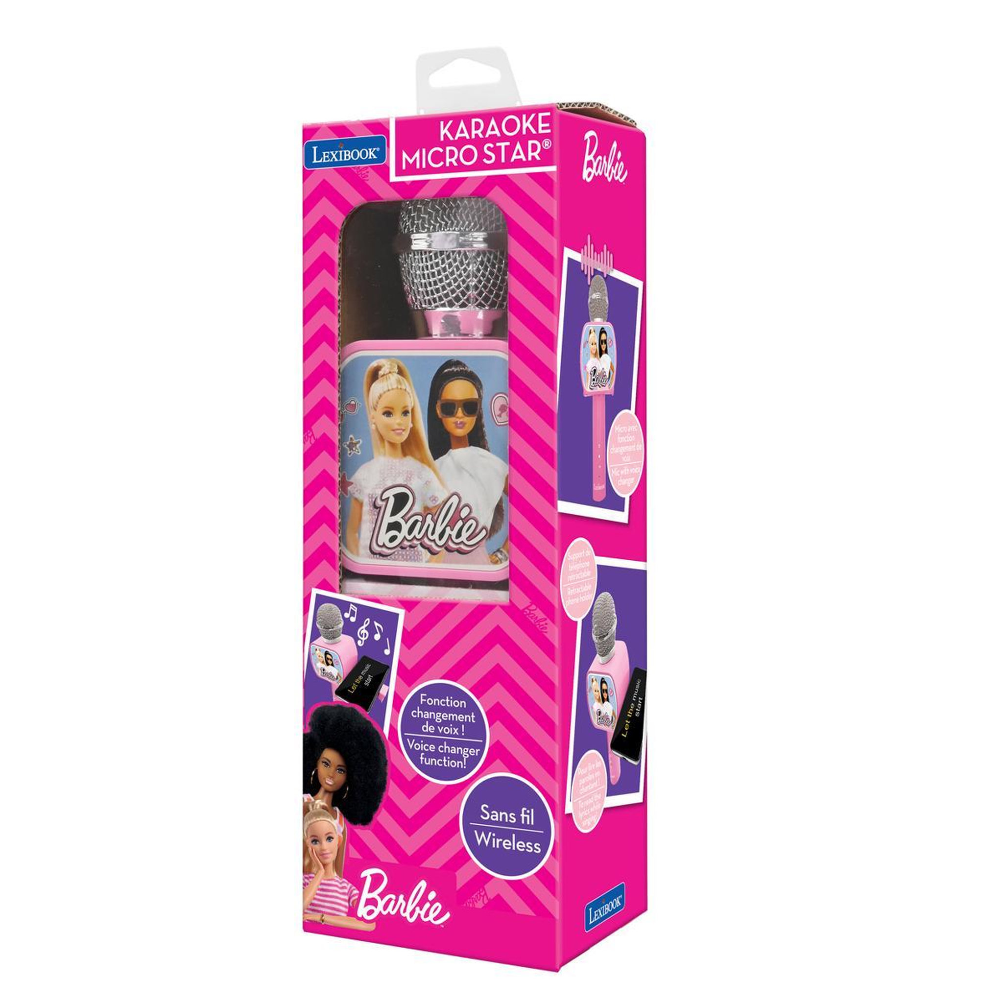 Voir la diapositive 4 : Lexibook Micro Karaoké Sans Fil Barbie avec Enceinte Bluetooth