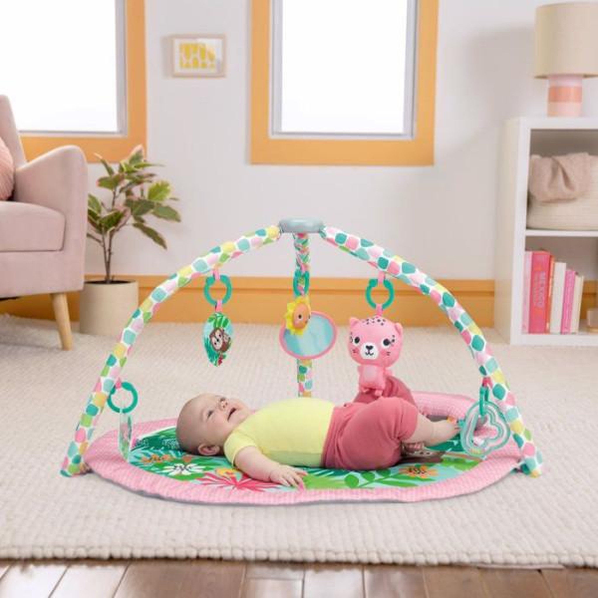 Voir la diapositive 2 : Bright Starts BRIGHT STARTS- Tapis d'éveil pliable POP 'N Wiggle Rosy Rainforest