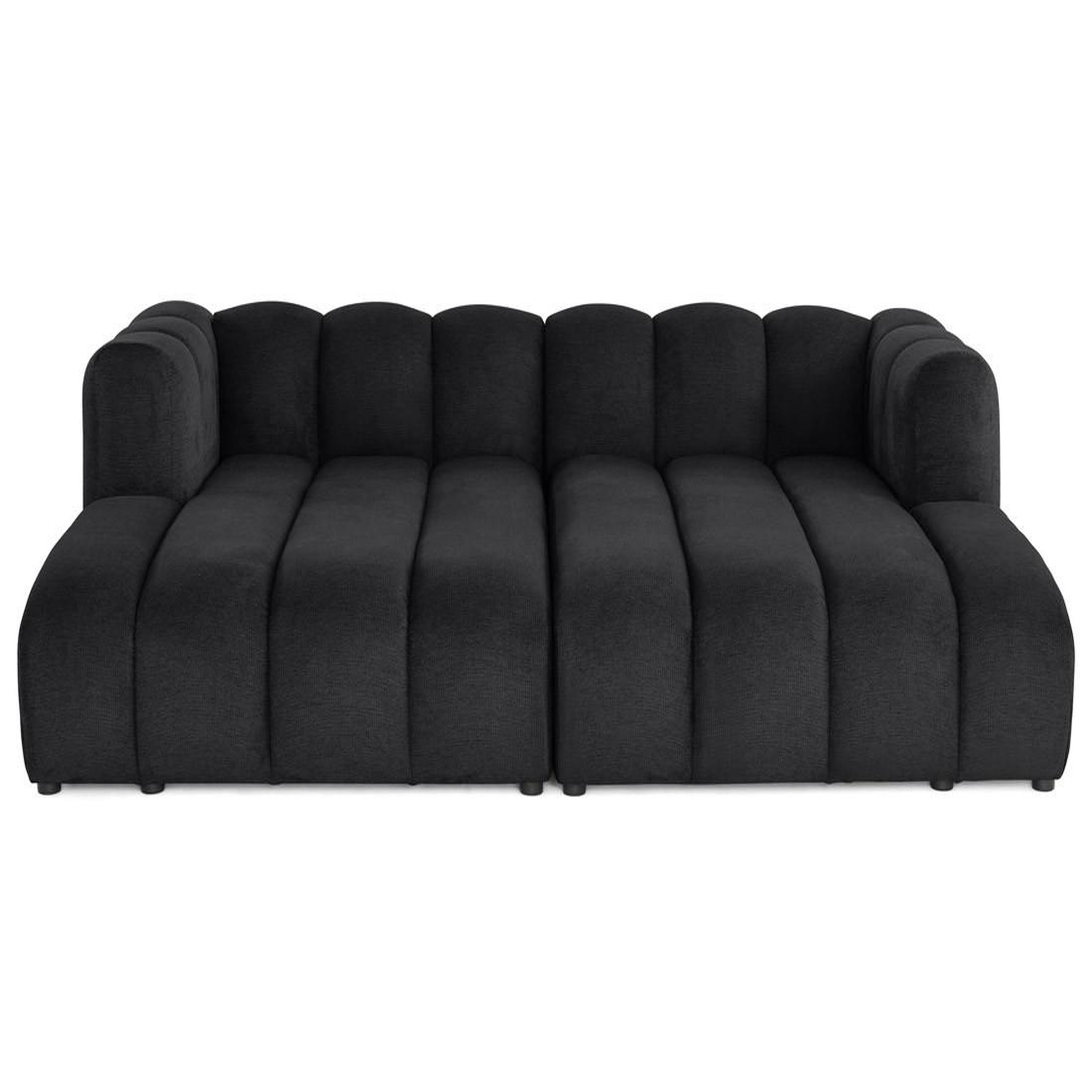 Voir la diapositive 1 : BEST MOBILIER Debbie - canapé modulable droit 3 places avec double méridienne - assise profonde - en tissu texturé