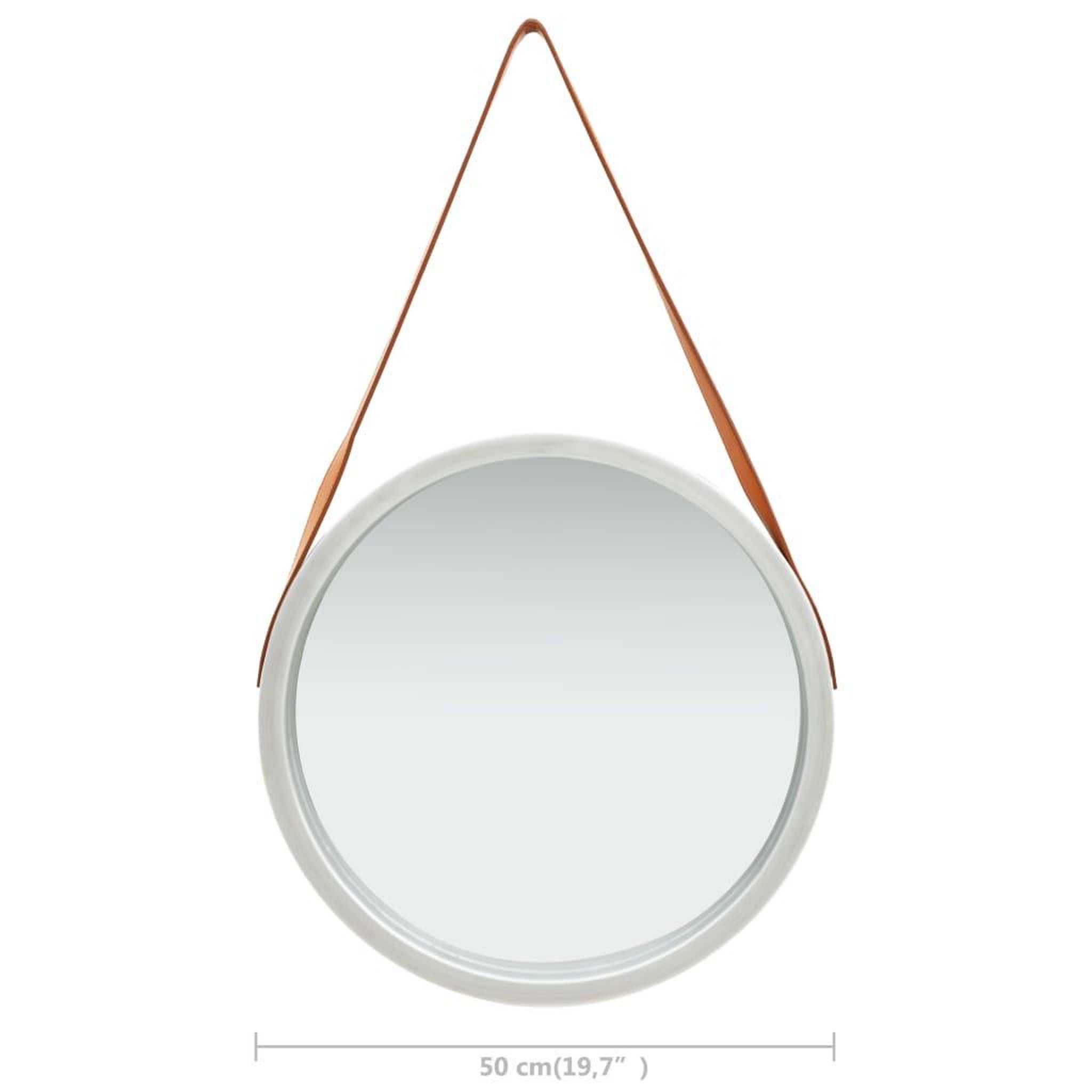 Voir la diapositive 6 : VIDAXL Miroir mural avec sangle 50 cm Argente