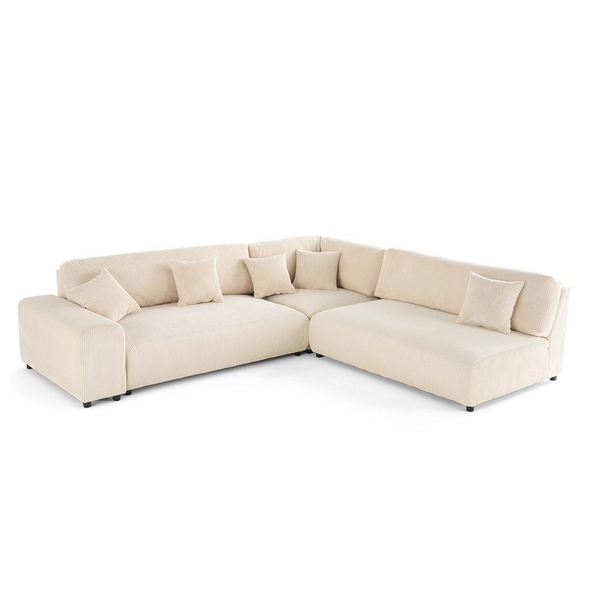 LISA DESIGN Garance - canapé modulable d'angle droit - 6 places - en velours côtelé